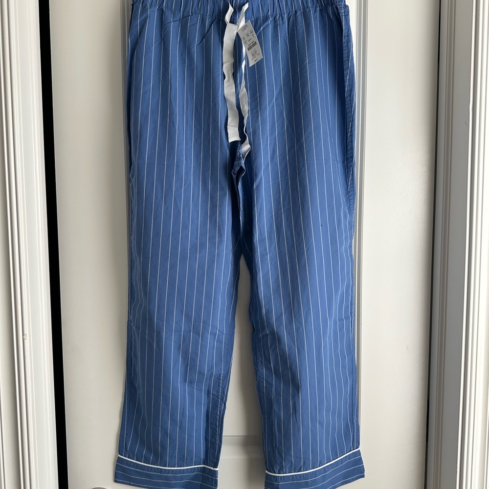 J. Crew Factory Blue and White Striped Pajama Pants